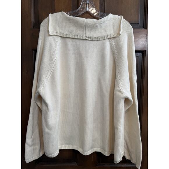 Ralph Lauren | Vintage 90’s Logo Crest Cotton Knit Sweater Cream Pullover- L - Picture 5 of 6